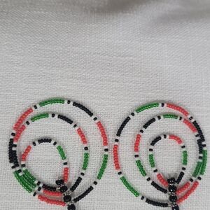 Colorful Beaded Hoop Earrings